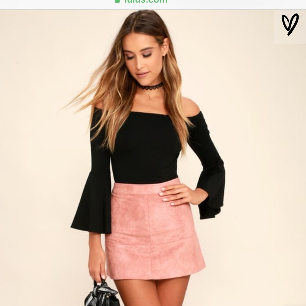 Lulus GOOD ONE BLACK OFF-THE-SHOULDER BODYSUIT